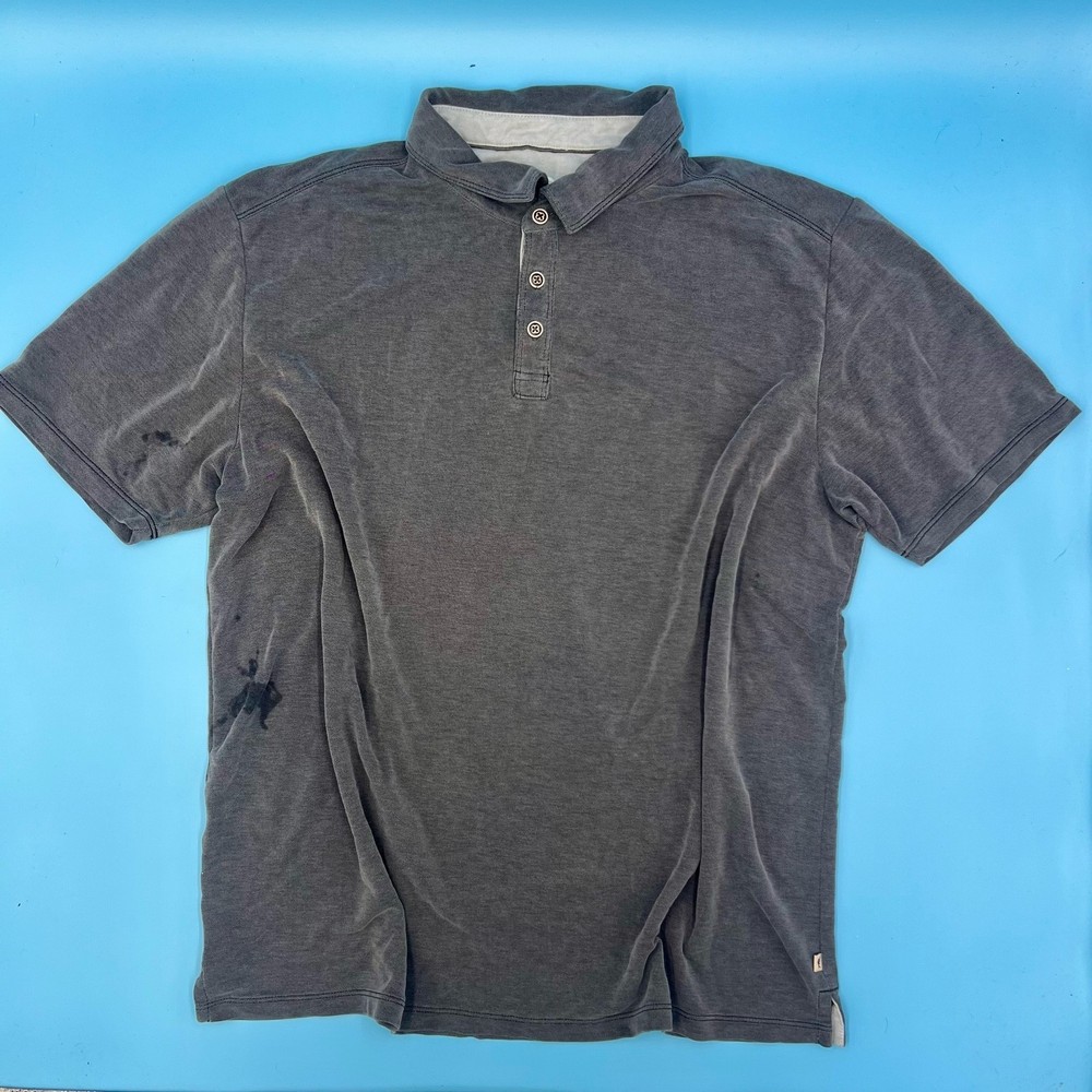 TOMMY BAHAMA Polo Shirt – XXL – Heavy Stains – See Photos – Gray Short Sleeve