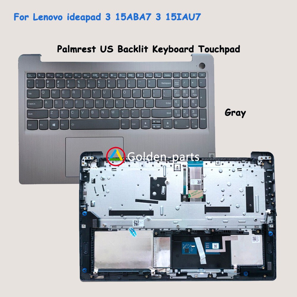 New Palmrest Upper Keyboard Touchpad For Lenovo ideapad 3 15ABA7 3 15IAU7 Gray