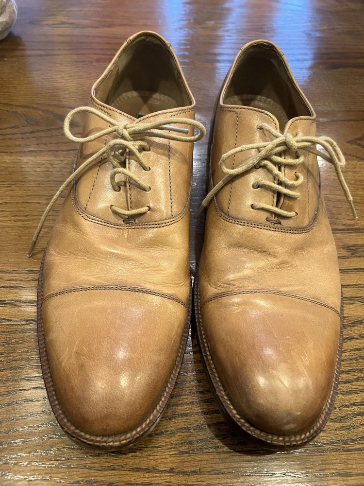 Gordon Rush Men’s Cap Toe Oxford Shoes Tan Leather Size 9.5 D