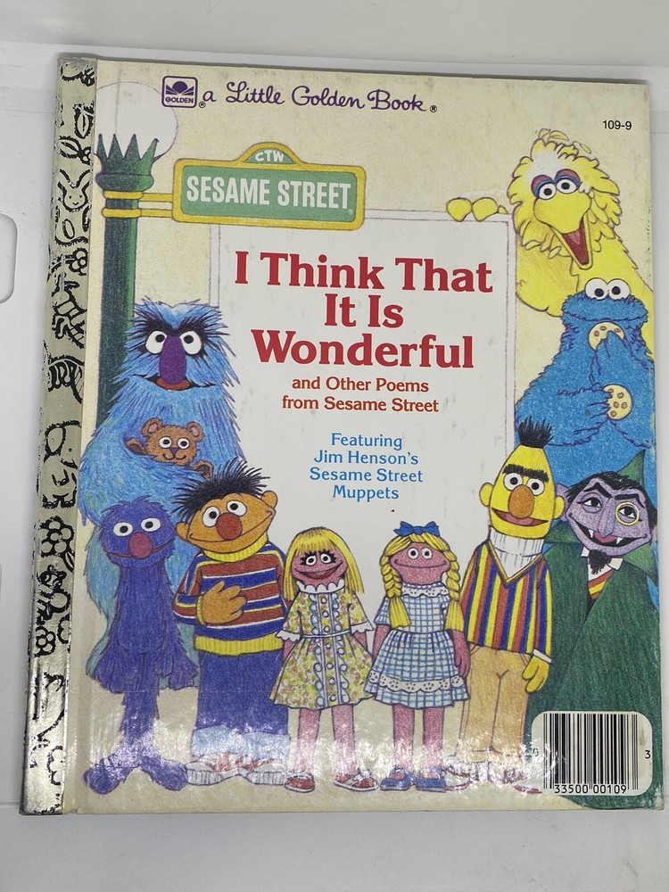 Vintage 1984 A Little Golden Book - Sesame Street I Think That It Is Wonderful