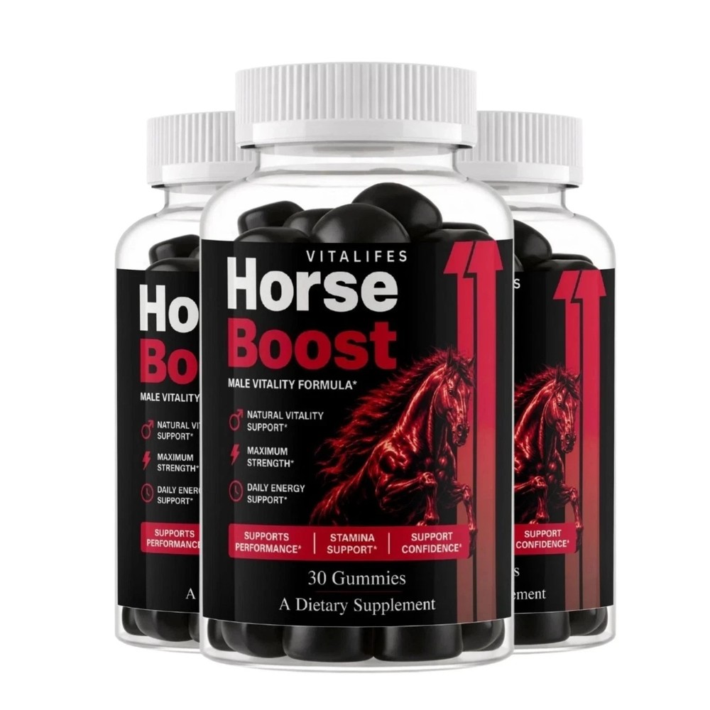 (3 Pack) Horse Boost ACV Gums Male Health Support Formula HorseBoost 30 Gummies