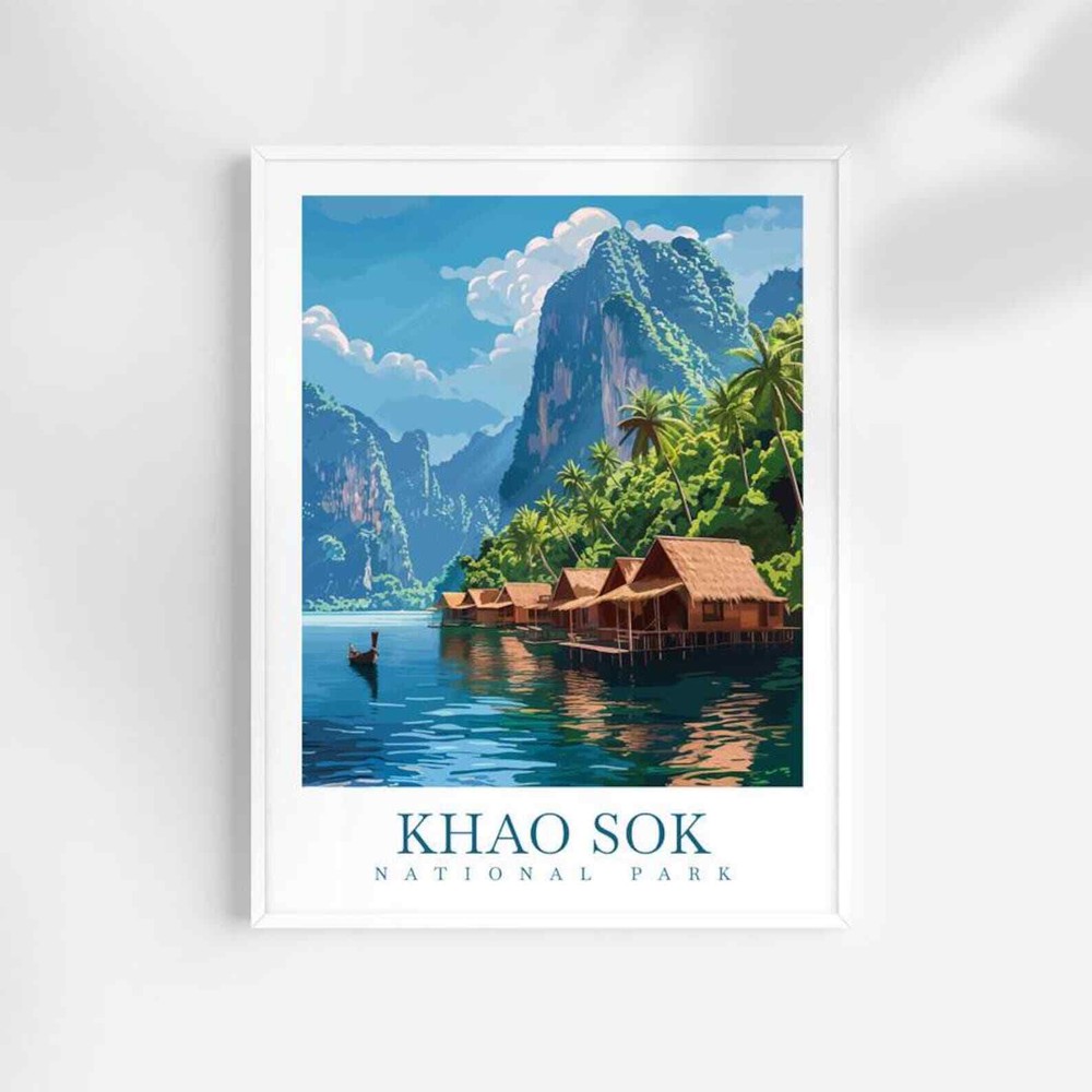 Khao Sok National Park Travel Print Thailand Poster Khao Sok Wall Hanging Home