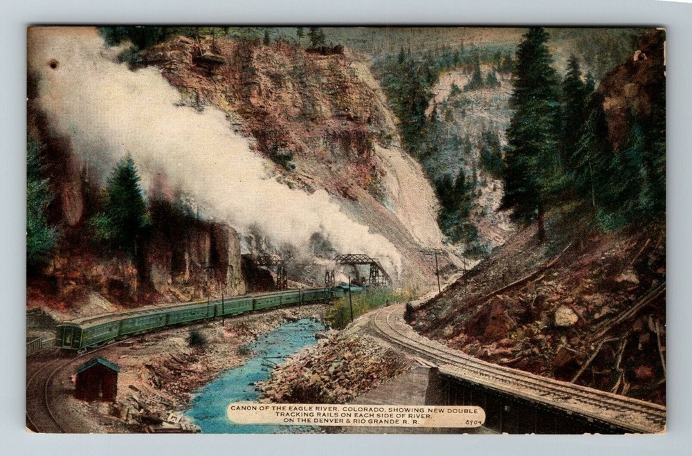 CO-Colorado, Canyon The Eagle River, Aerial Scenic View, Vintage Postcard