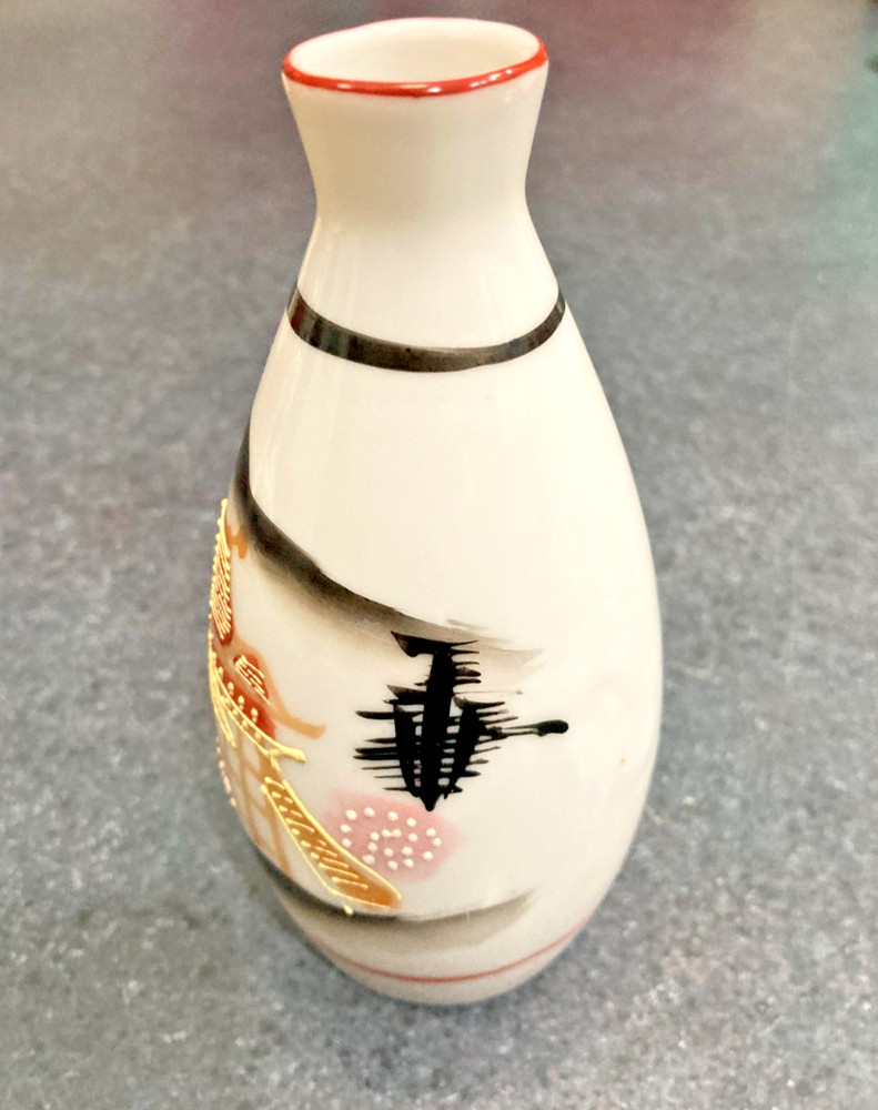 Showa Retro Kiyomizu-ware Sake Antique Hand-Painted, Showa Era Nice Piece
