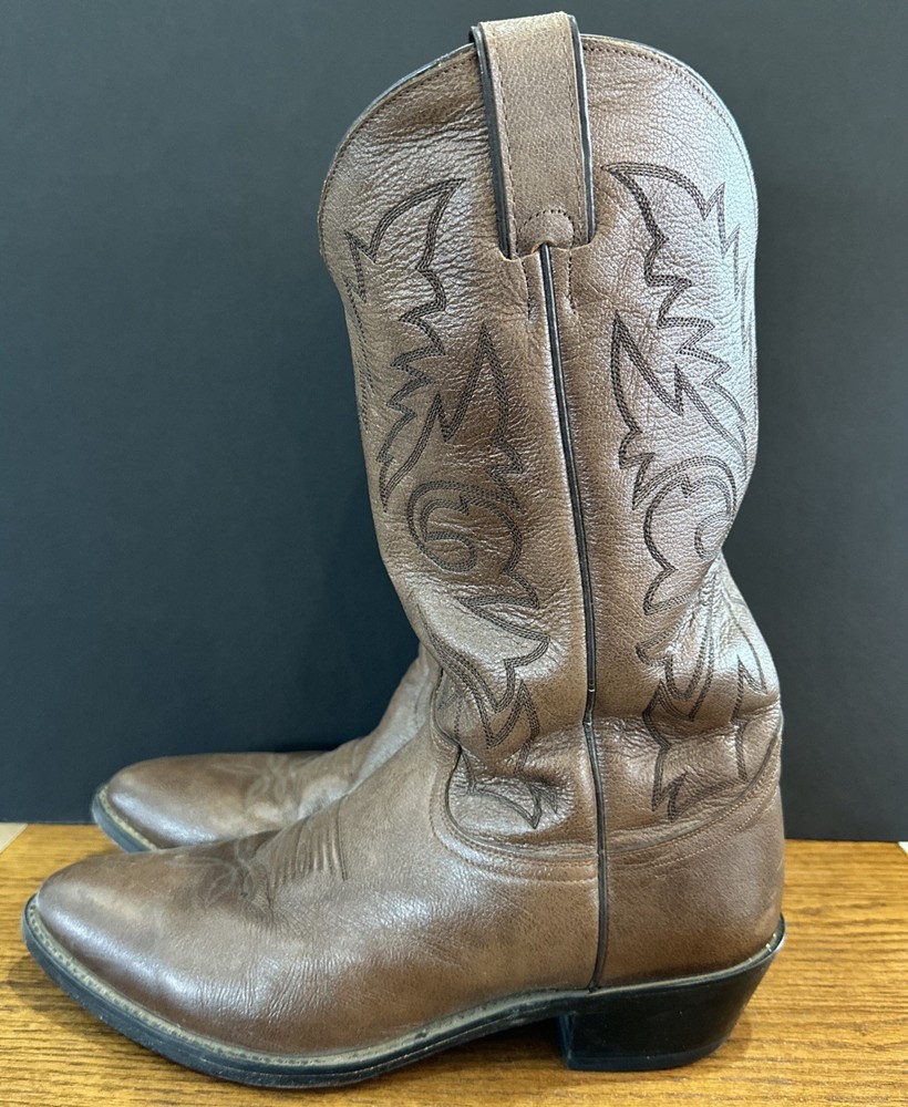Men's Justin Brown Leather Western Boot Size 10.5 EE Style 1450
