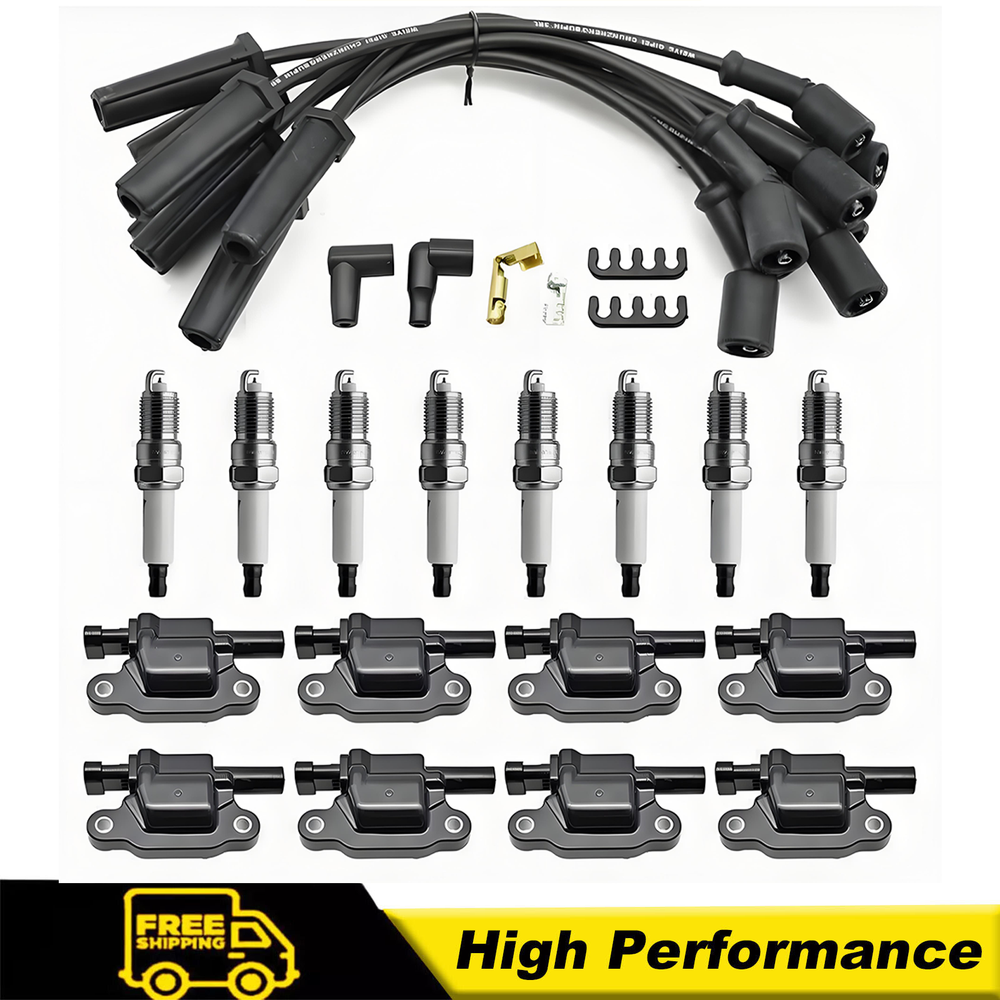 8 Pack AcDelco UF413 Ignition Coil Kit with 41-110 Spark Plugs and 9748UU Wires for GMC