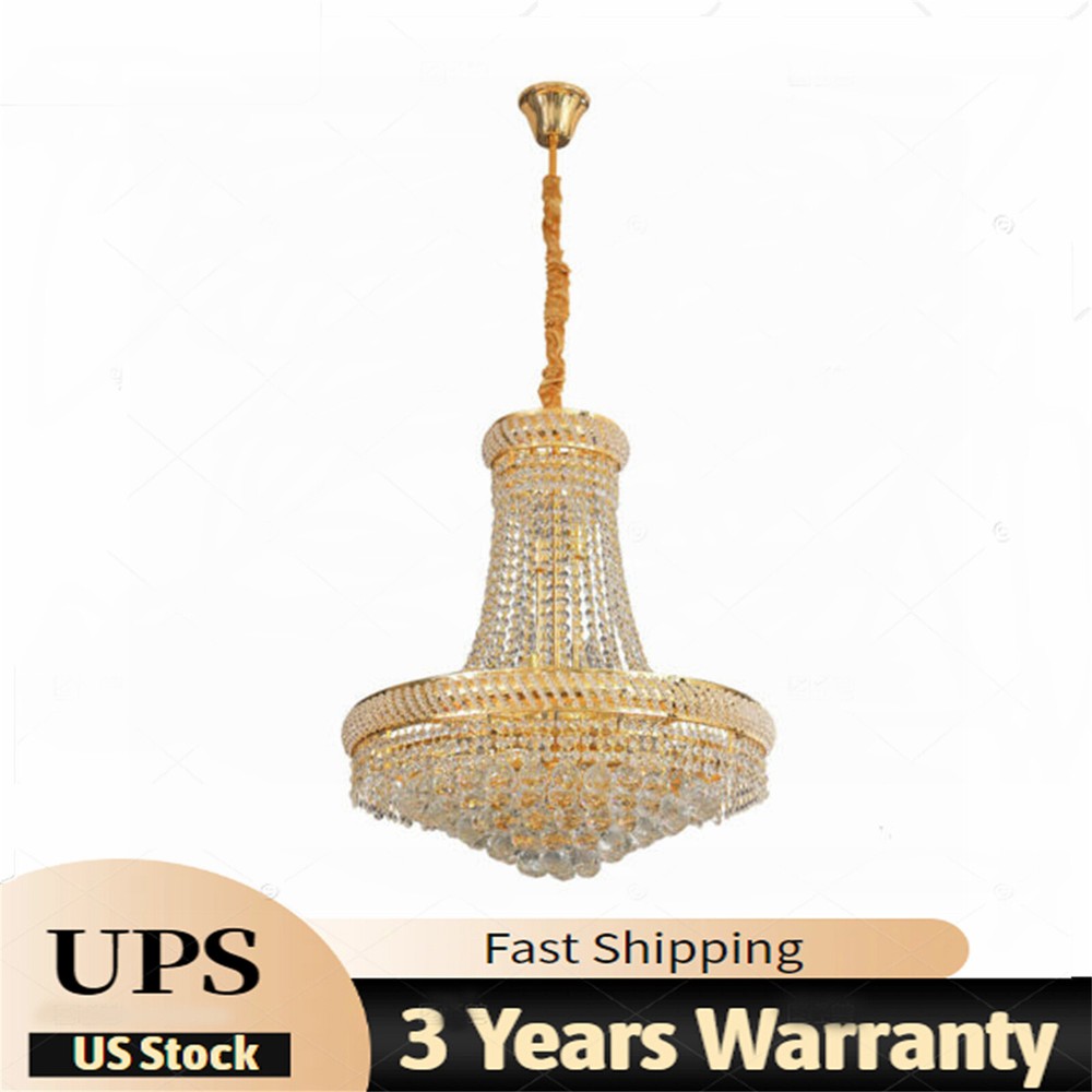 19x47 Luxury K9 Crystal Chandelier Modern Pendant Lamp Ceiling Fixture Decor