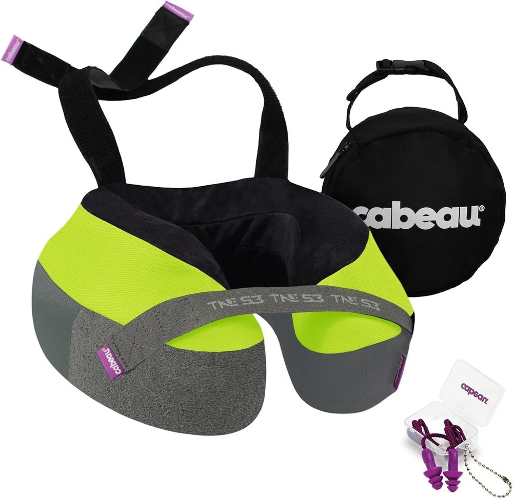 Neck Pillow with Attachment Straps - 360-Degree Support (Vegas Neon)