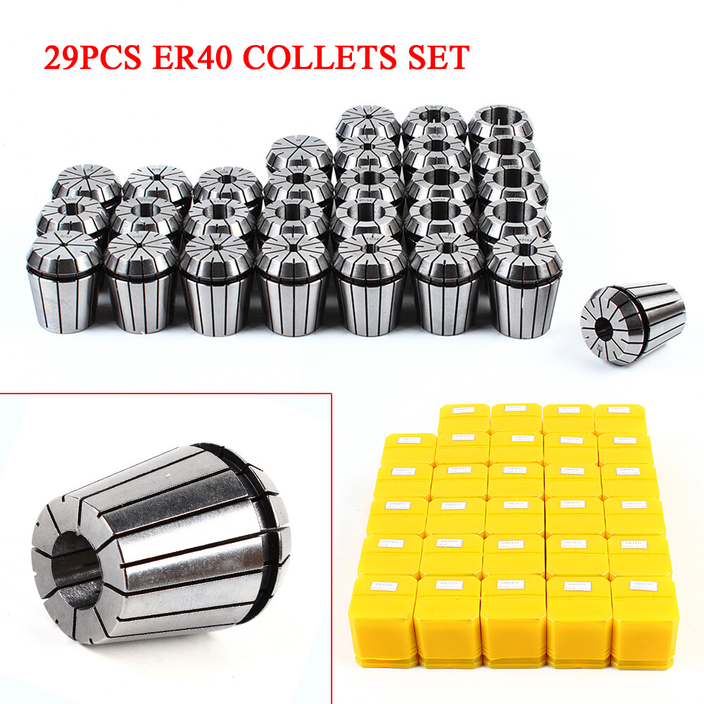 29-Piece ER40 Precision Spring Collet Set for Milling, Lathe, and CNC Machines – High-Accuracy Chuck Bit Holder Tool for Enhanced Performance
