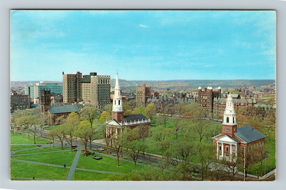 New Haven CT-Connecticut Three Churches On The Green Trinity Vintage Postcard