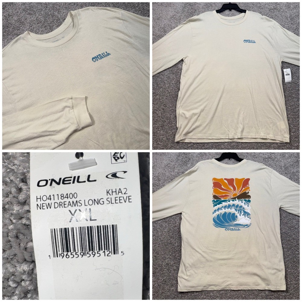 O'Neill New Dreams Long Sleeve T-Shirt Mens Graphic Surf Khaki XXL NEW