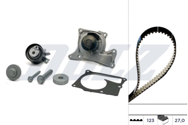 KD103 DOLZ Water Pump + Timing Belt Kit for Dacia, Nissan, Renault