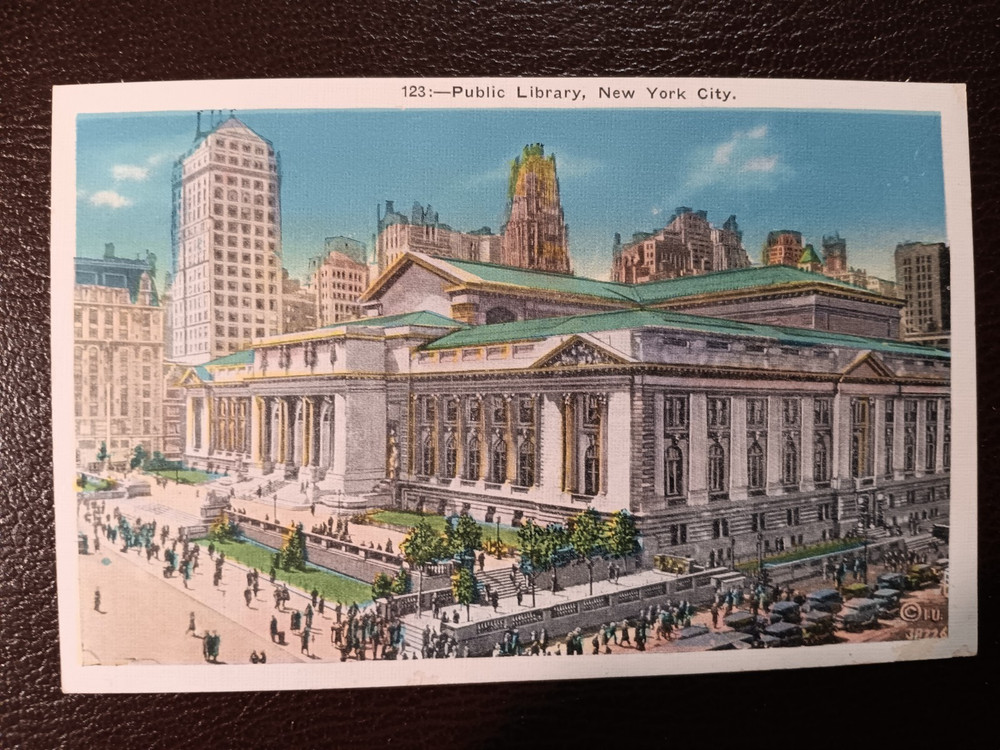 PUBLIC LIBRARY, NEW YORK CITY, POST CARD is Unposted