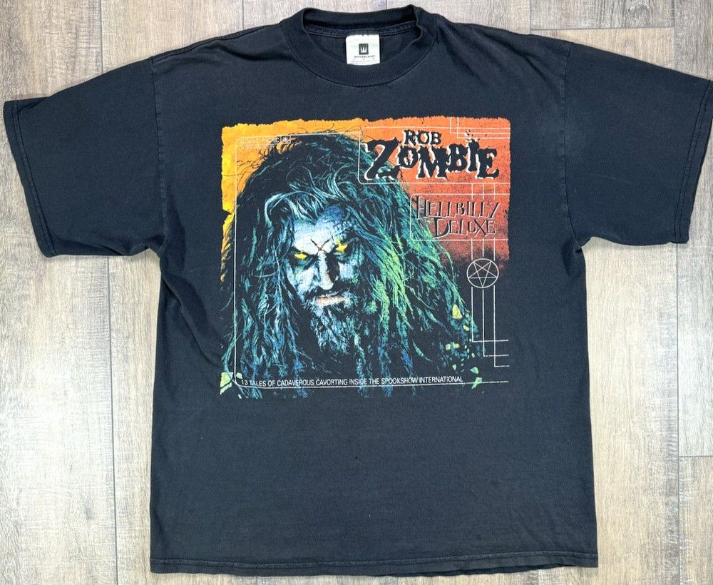 1998 Hell Billy Winterland Rob Zombie Men's T Shirt Vintage Deluxe Size XL Metal