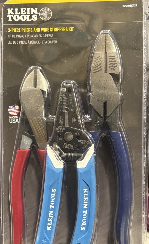 3 piece pliers and wire strippers kit klein tools
