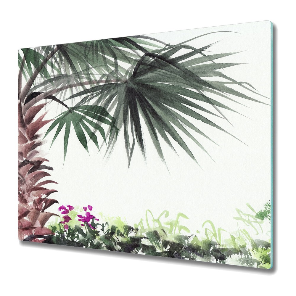 Glass Induction Ceramic Hob Cover Tropical Palm Meadow Exotic Tropical Palms