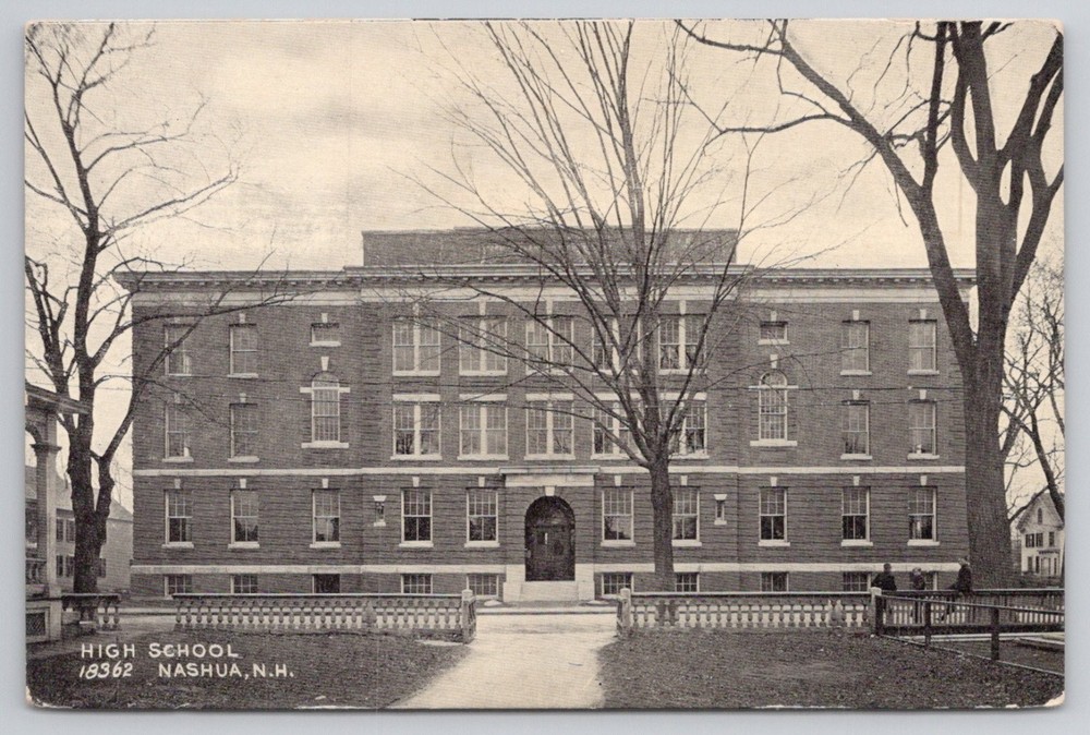 Nashua NH High School Vintage Postcard New Hampshire Architecture c1910