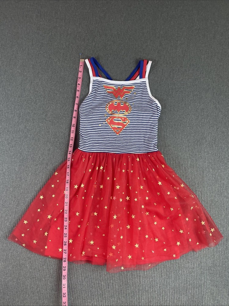 Girls Size 14-16 DC Comics Strappy Dress Superman Wonder Women Batman