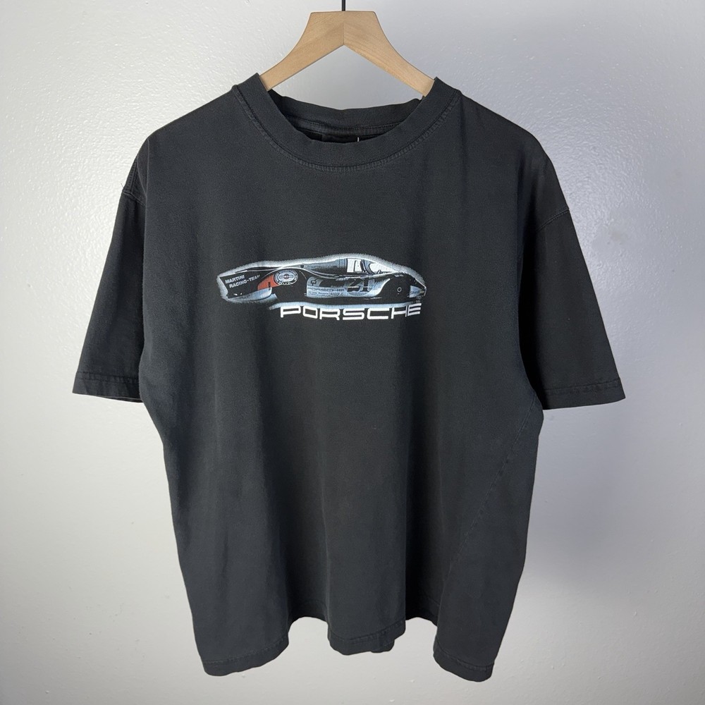 Vintage Porsche Racing T Shirt Martini Racing Team Turbo 917 Black Y2K Size XL