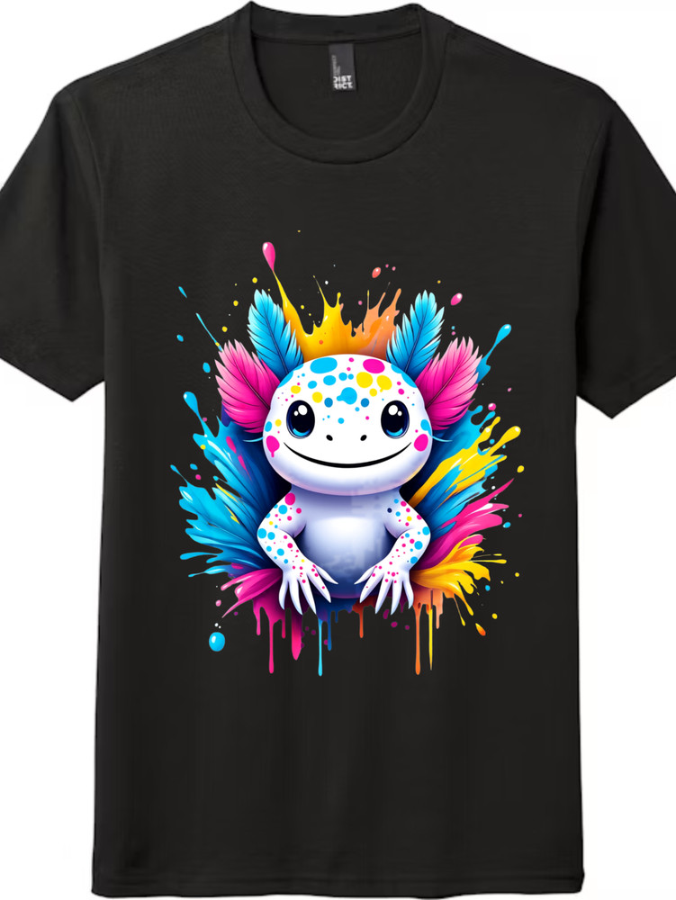 Rainbow Axolotl Graphic T-Shirt - Gift for Axolotl & Art Lovers
