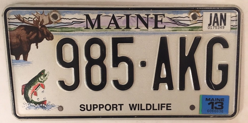 ACADIA NATIONAL PARK WILDLIFE license plate Cadillac Chaplain Mountain Trail AKG-image