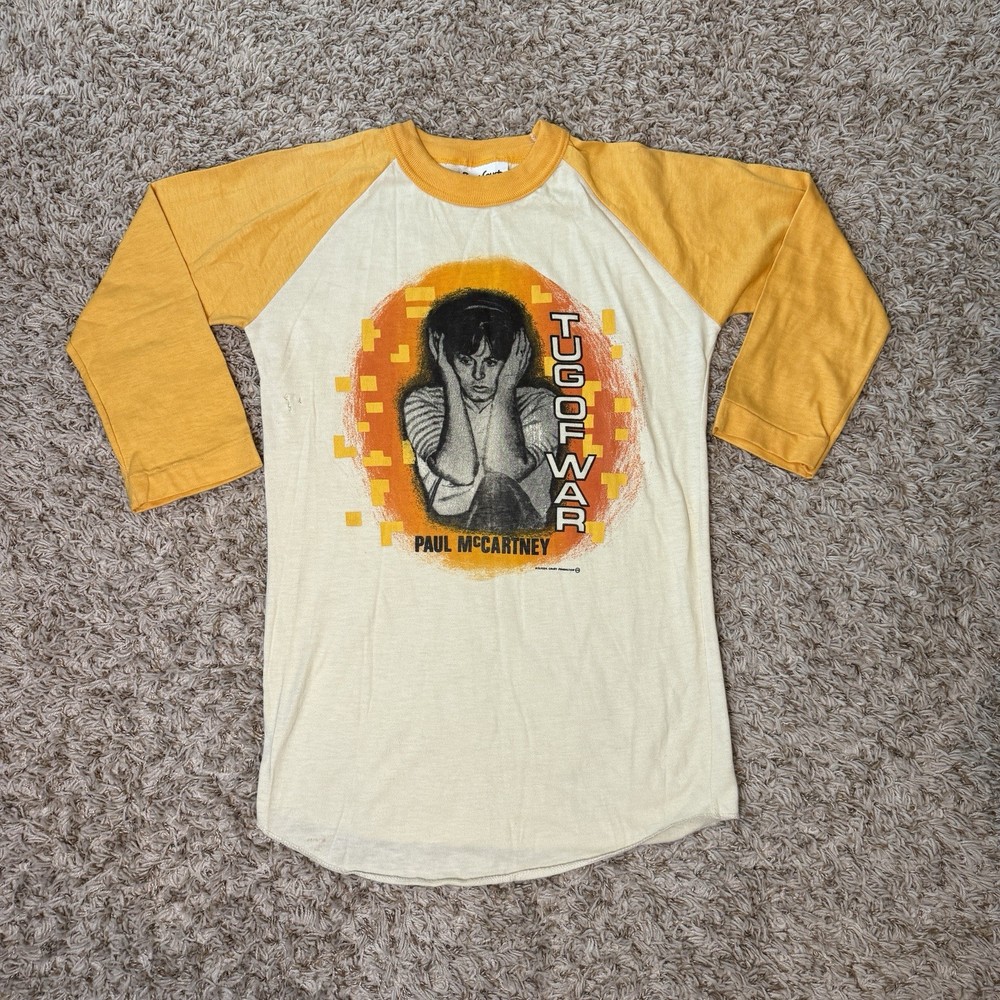 Mens Vintage 1982 Paul McCartney Tug of War Tour Shirt Size M Single Stitch 80s