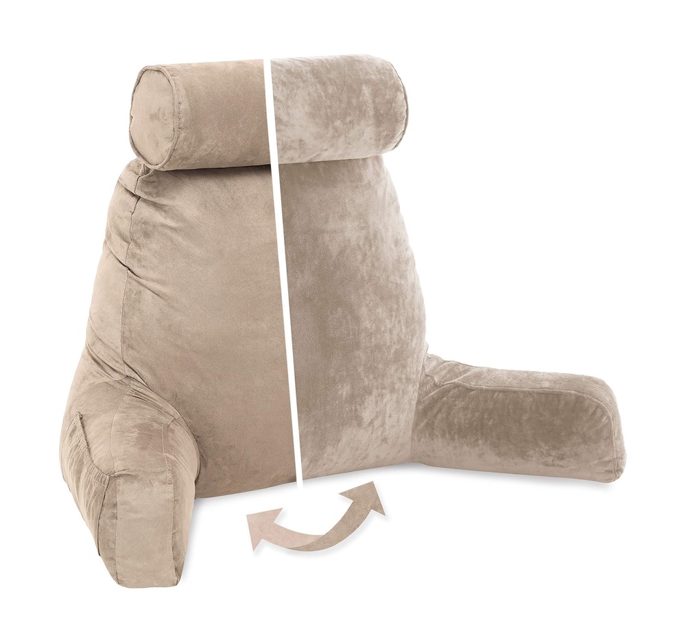 Husband Pillow XXL Aspen Edition, Adult Reading Sit Up Bed Rest Pillow for Be...