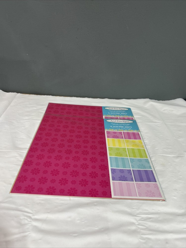 24 Sheets 12 Design Colorful Rainbow Decorative Acid Free Scrapbook Paper Set AI-image