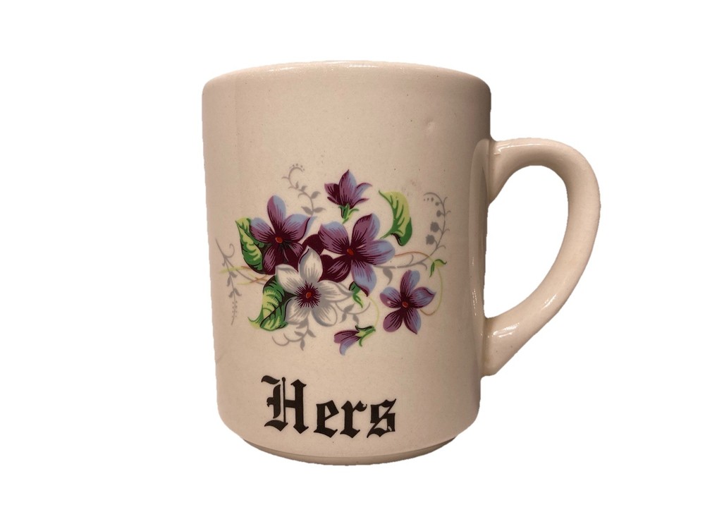 “Hers” Mug Coffee tea Cup Mr Mugs Made in England Guest Cup Floral