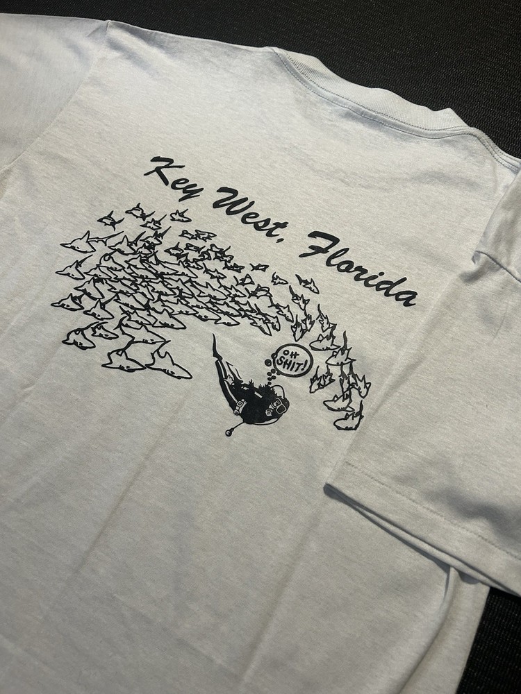 Vintage 80s Key West Florida Single Stitch T-Shirt Large USA Made Scuba Fish Tee