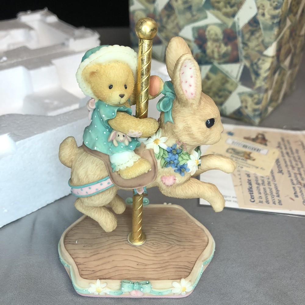 Cherished Teddies Jenelle Carousel Bunny 1998 Figurine Priscilla Hillman Box