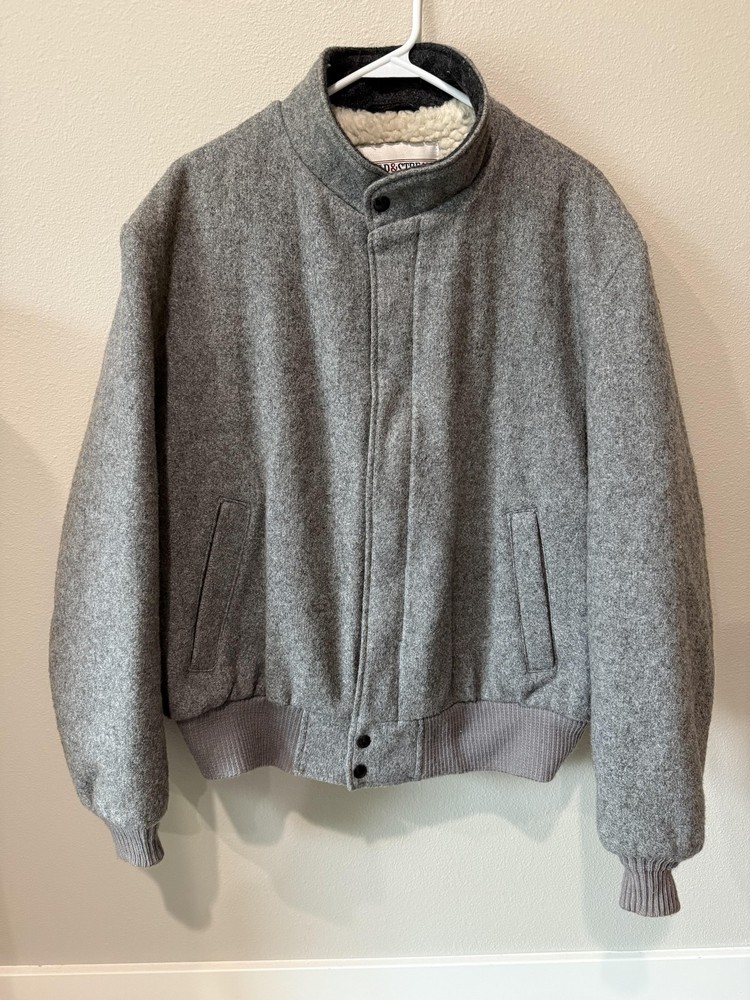 Vintage Field & Stream Jacket Mens Large Wool Blend Sherpa Lined Made USA 90s