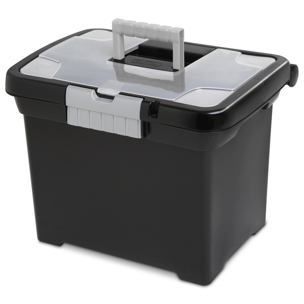 Sterilite Portable File Box Plastic,Horizontal 15.00 x 10.88 x 11.45 Inches