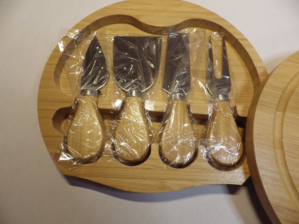 Charcuterie Cheese Knife Set Bamboo Storage Box Gift Set Entertaining Serving