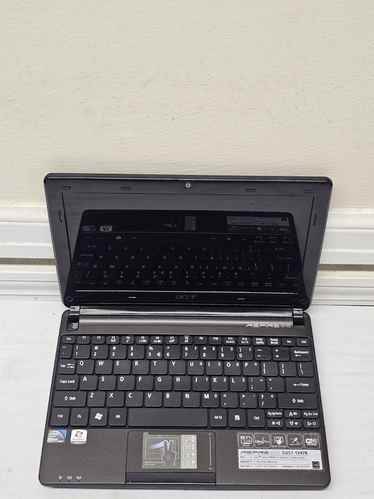 Acer Aspire One D257-13478 Laptop - Intel Atom N455 - BAD BATT Parts/Repair READ