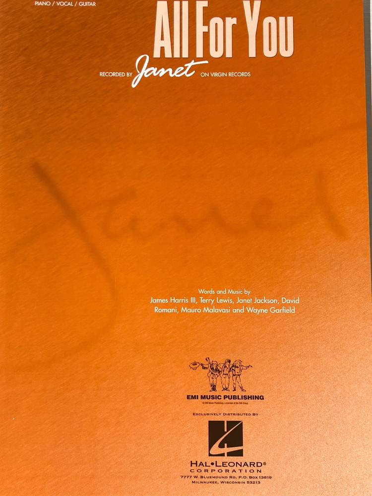 janet jackson all for you sheet music