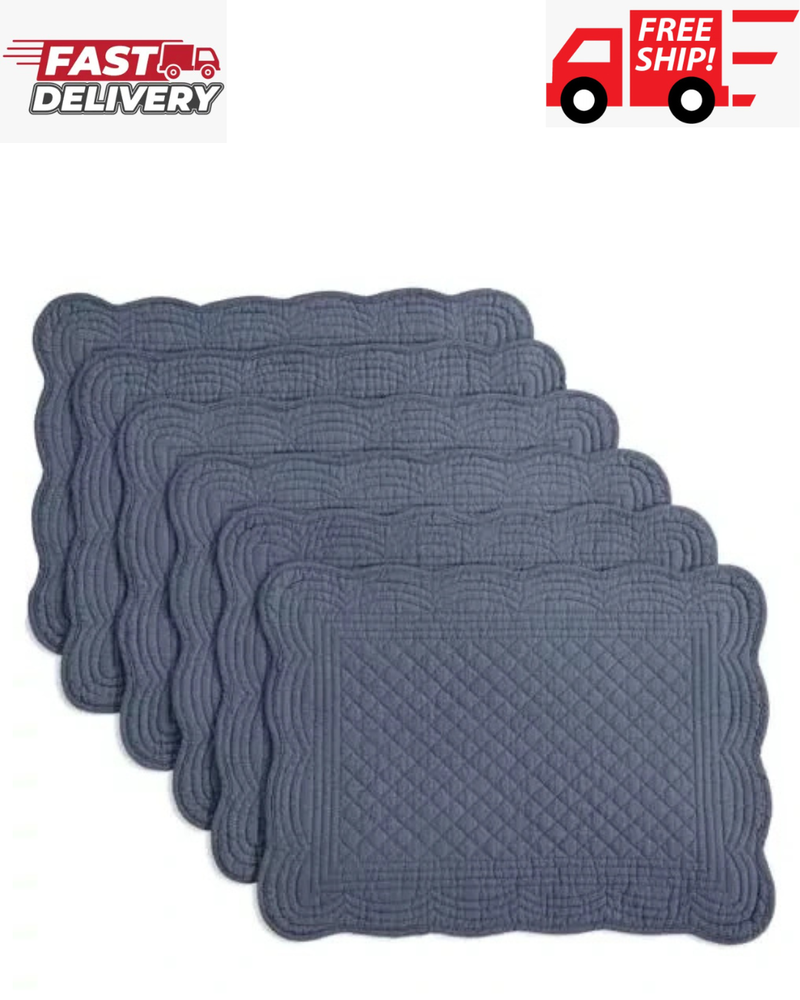 Quilted Placemats Set of 6 Washable-13x18 inches Rectangular Placemats for Ki...