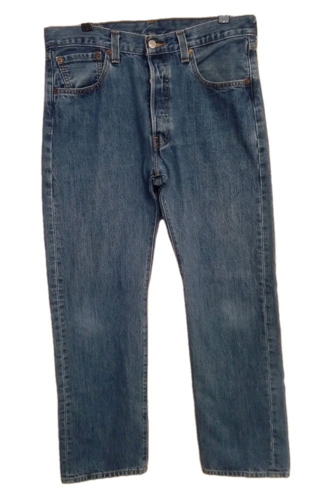 Levis 501 XX Heavy Button Fly Straight Leg Medium Wash Mens 34 32 Made In Mexico