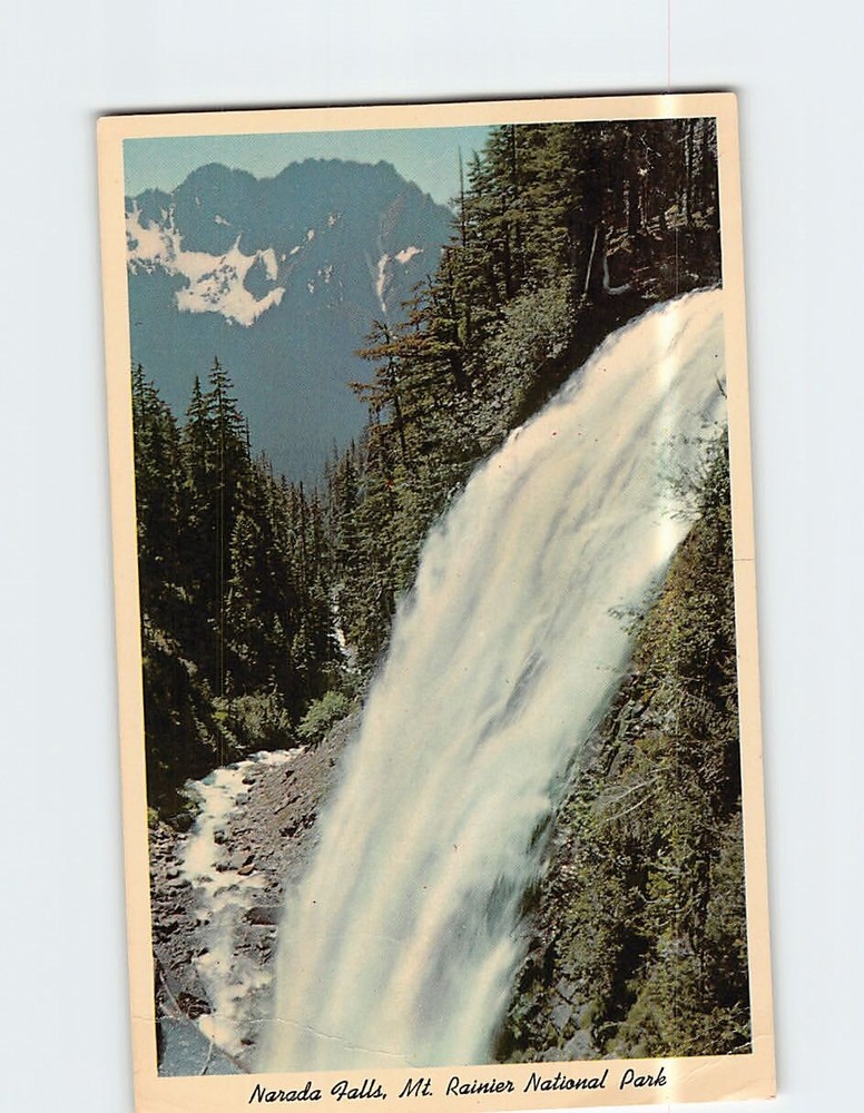 Postcard Narada Falls Mt. Rainier National Park Washington USA