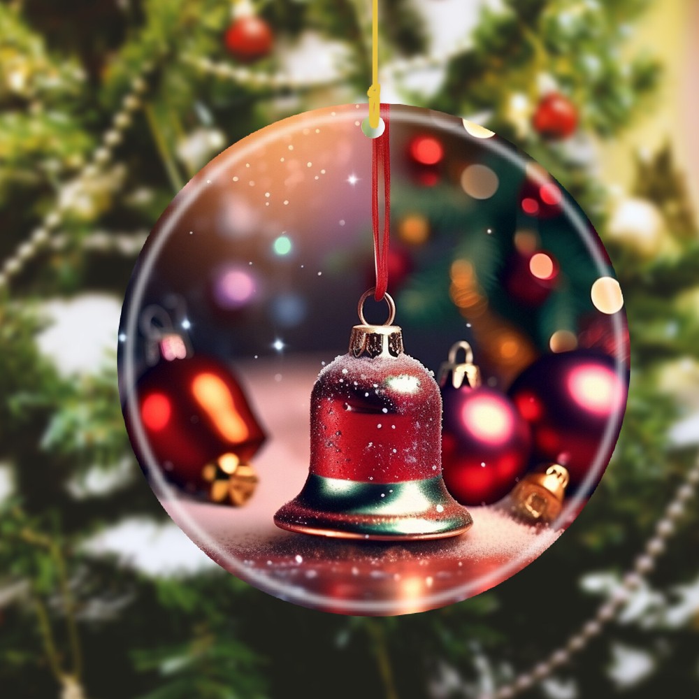 Custom Text name Personalized Image Ceramic Seasonal Ornament Christmas accents