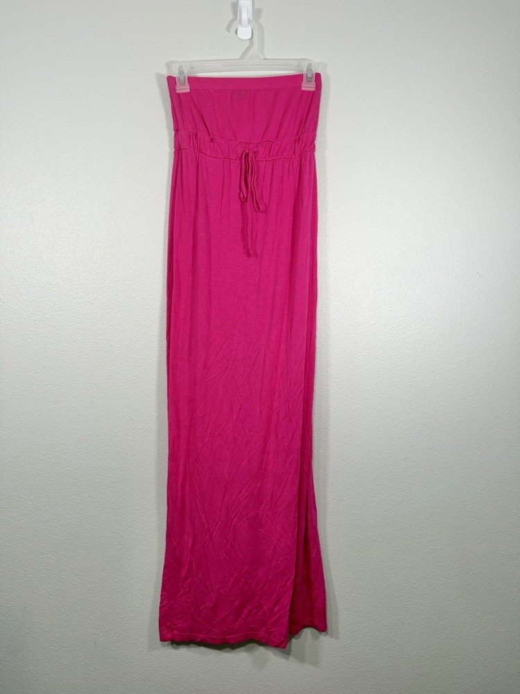 Y2K Wet Seal Dress Tube Top Strapless String Maxi Fuchsia Hot Pink Women Small