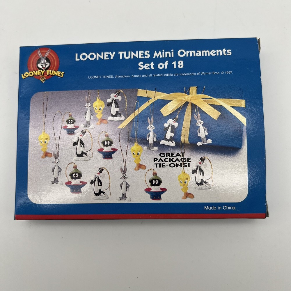 Looney Tunes - Mini Ornaments Set of 18 - Brand New - Vintage 1997 - Warner Bros