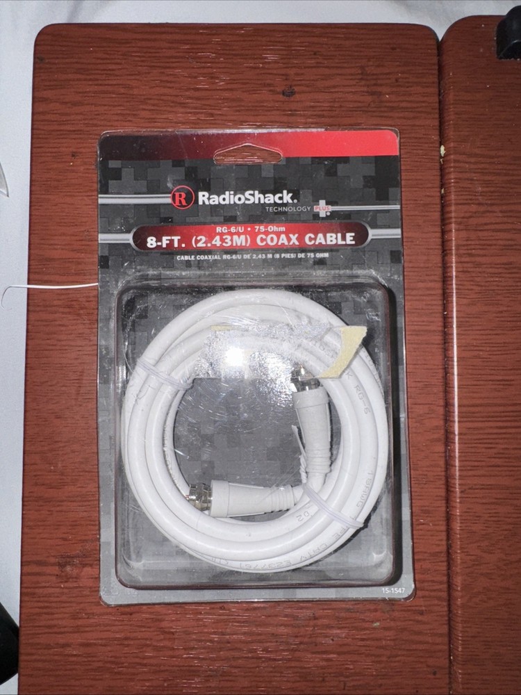 Radio Shack 8-Foot RG-6/U 75-Ohm Coaxial Cable 2.43M New