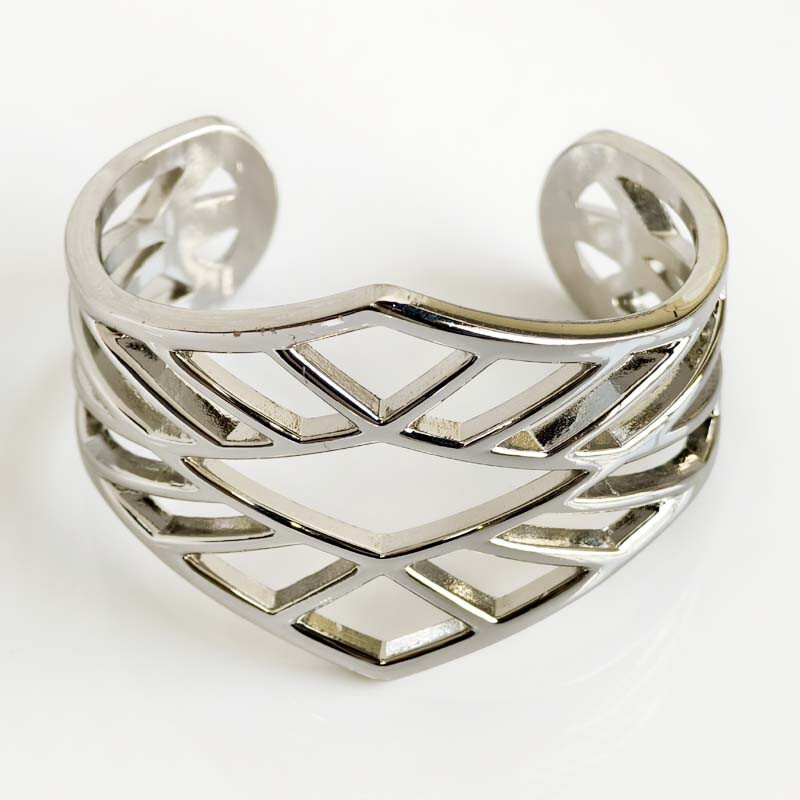 New Chicos Floral Oval Open Bangle Cuff Gift Fashion Women Party Holiday Jewelry