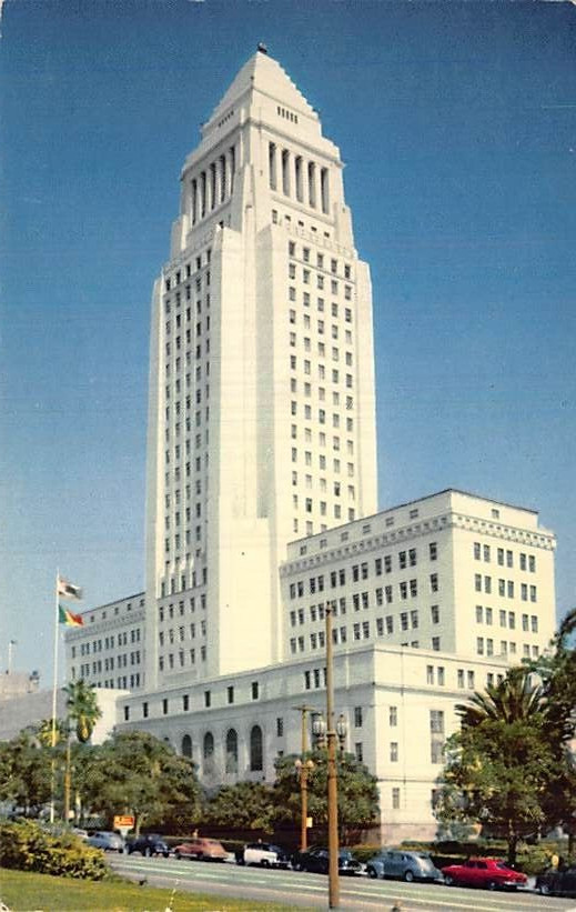 Postcard CA: Los Angeles City Hall, California, 1950's, Unposted