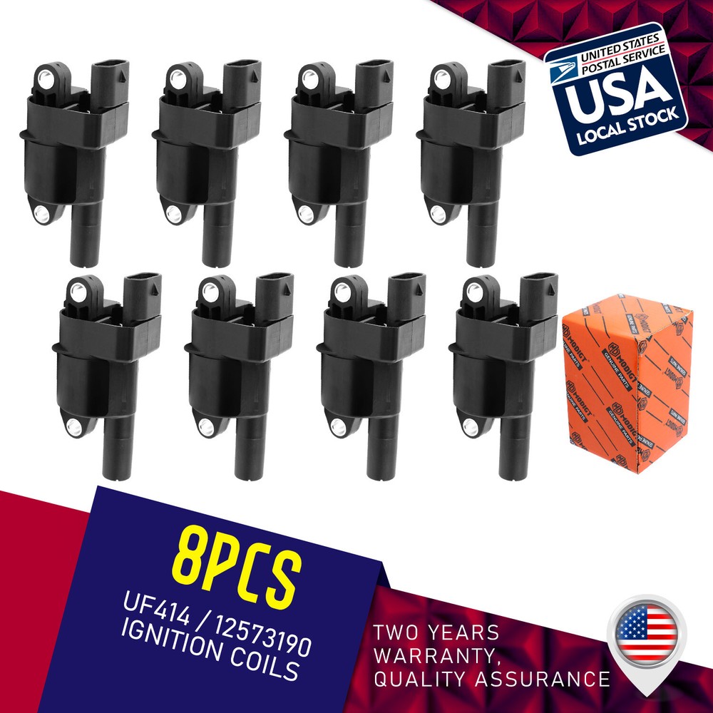 New Genuine UF414 8x Ignition Coils for GMC Chevy Silverado Tahoe 12573190