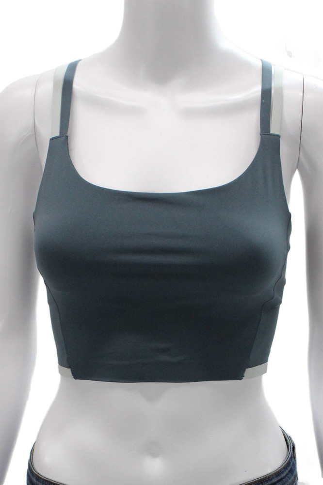 Rhone Womens Spaghetti Strap Stretch Knit Sports Bra Blue Gray Size XSFree Shipping in US $100+ Orders | $6.95 Orders Below