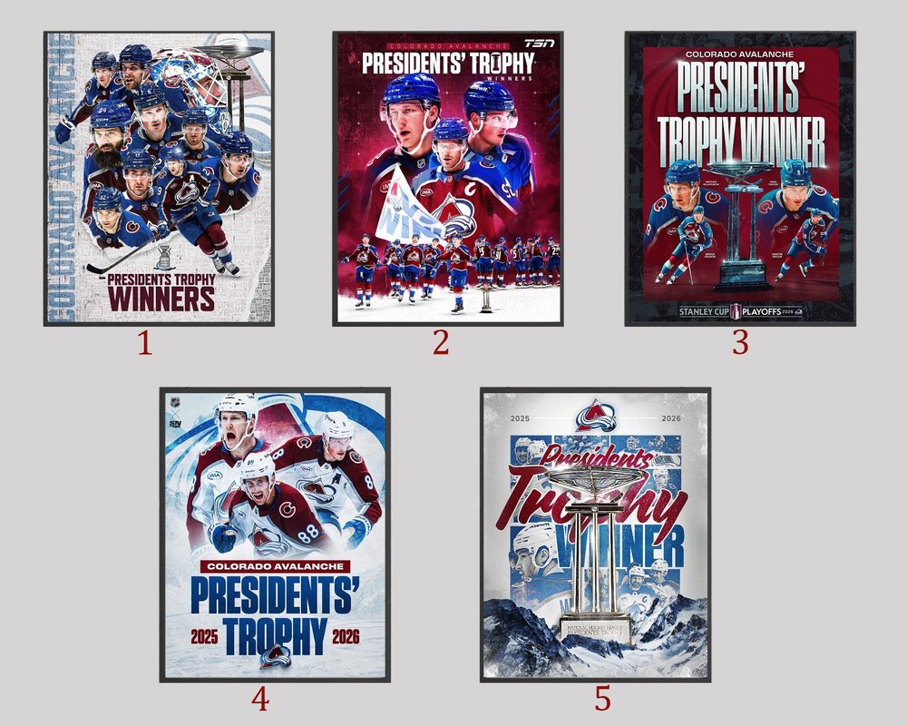 Congrats Colorado Avalanche Claims The NHL 2026 Presidents Trophy Winner Poster