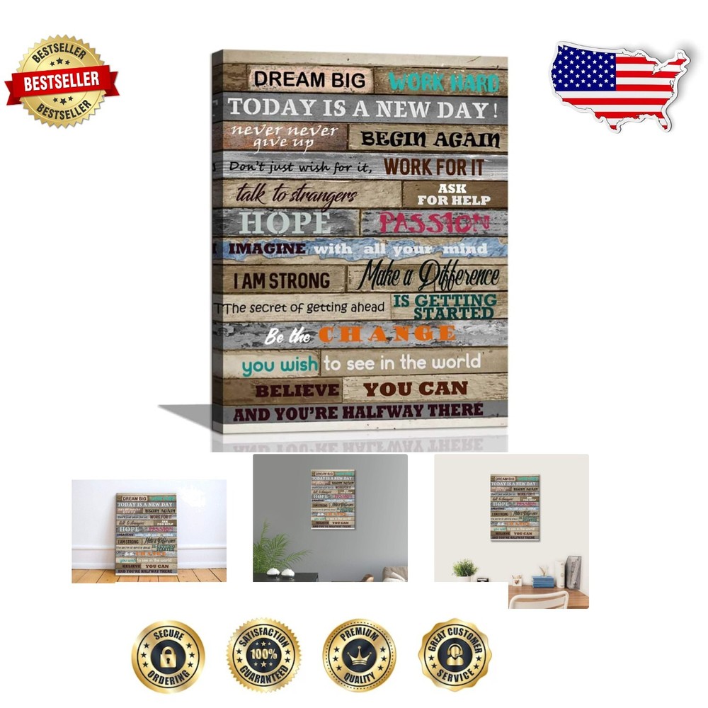 16x24 Inspirational Quote Wall Decor - Lightweight, Easy to Hang Art Piece