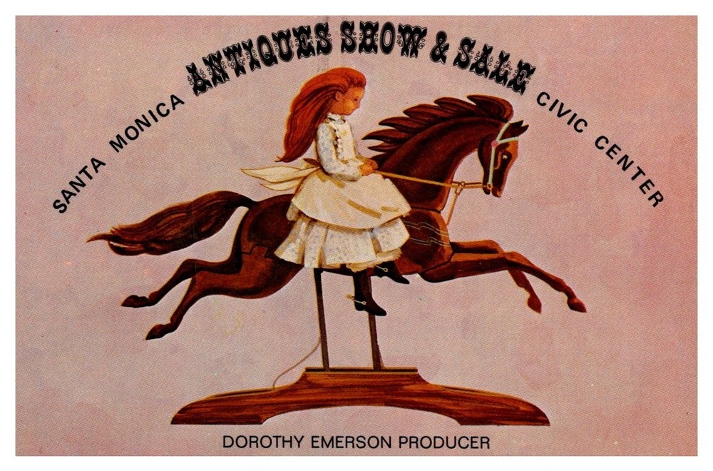 1980s Santa Monica Antiques Show & Sale Advert Vintage Postcard